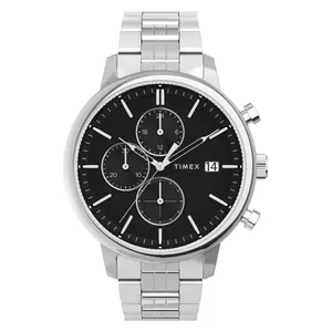  ساعة تايمكس للرجال TW2V01600 - عرض بعقارب, سوار من الستانلس ستيل - سلفر 
