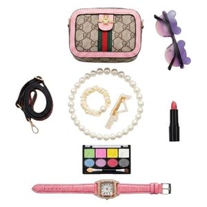  Gandina A6 - Beauty Makeup and Accessories Play Set, 9 pieces - Pink 