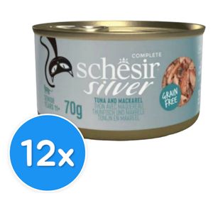 Schesir Silver Tuna and Mackarel Cat Food - 12 Pieces