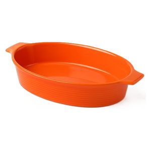 Almanar PLAT0005 - Oval Ceramic Baking Dish - Orange