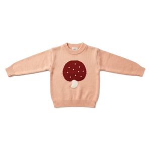  Kids Fashion Mushroom Knit Sweater, 3-4Y - Pink 