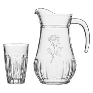 كافيه طقم عصير زجاجي - CUP0007 - 6 قطع - شفاف
