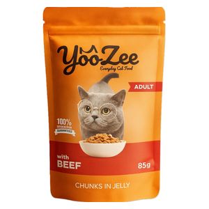 YooZee With Beef Chunks in Jelly Adult Cat Food - 85g