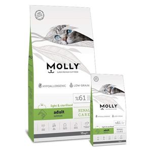  مولي طعام للقطط البالغة المعقمة قليل السعرات بنكهة السلمون - 15 كغم 