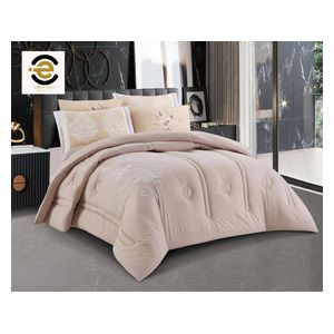 Elegant Home Summer Comforter Set, Double , 260 x 240 cm - 6 Piece - Beige