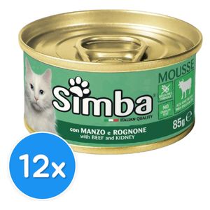 Simba Mousse with Beef and Kidney Cat Food - 12 Pieces