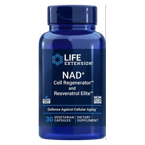  لايف اكستنشين مكمل غذائي NAD+ لتجديد الخلايا والريسفيراترول إيليت - 30 كبسولة نباتية 
