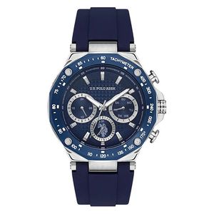 ساعة .يو.اس. بولو اسن للرجال USPA1076-06 - عرض بعقارب, سوار من السيليكون - نيلي