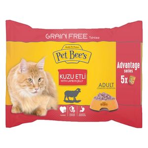  بت بيز طعام للقطط البالغة بنكهة لحم الغنم - 5 قطع 