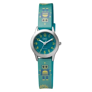  Q&Q Watch QC29J335Y For Kids - Analog Display, Resin Band - Green 