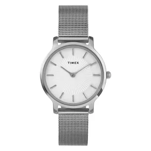  Timex Watch TW2Y10200 For Women - Analog Display, Stainless Steel Band - Silver 