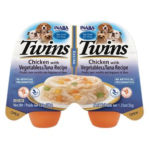 Inaba Twins Chicken with Vegetables & Tuna Recipe Dog Food - 70g