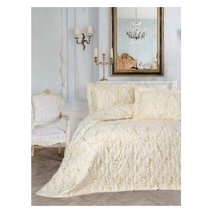  صدف طقم مفرش سرير مزدوج 240 × 250 سم - 3 قطع - كريمي 