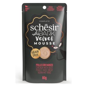 Schesir Dark Mousse in Chicken with Beef Cat Food - 80g
