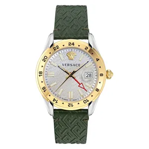 ساعة فيرساتشي للرجال VE7C00223 - عرض بعقارب, سوار من الجلد - اخضر