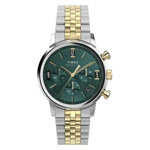 ساعة تايمكس للرجال TW2W60000 - عرض بعقارب, سوار من الستانلس ستيل - ذهبي