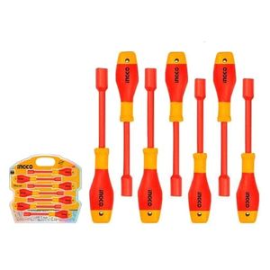 Ingco HKISD0701 - Insulated Nut Screwdriver Set - 7 Pcs - 1000V - Light Orange 