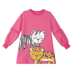  Leopard Zebra Girl Pink Dress - 9Y 