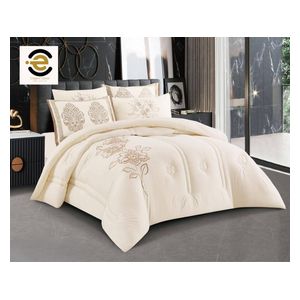Elegant Home Summer Comforter Set, Double , 260 x 240 cm - 6 Piece - Cream