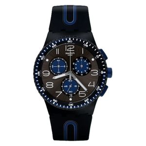  Swatch Watch SUSB406 For Unisex - Analog Display, Silicone Band - Black 