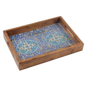  Carved Wooden Tray - 25x36 cm 