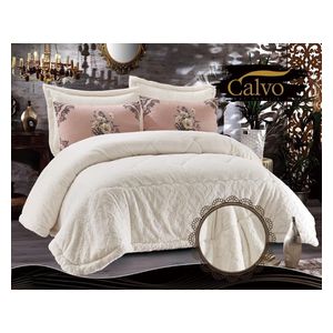 Calvo Winter Comforter Set, Double, 260 x 240cm - 6 Piece - Beige 