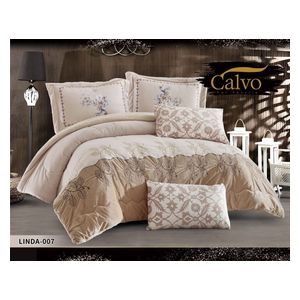  Calvo Winter Comforter Set, Double, 260 x 240cm - 7 Piece - Beige 
