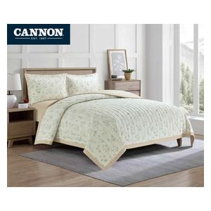  Cannon Bedspread Set, Double ,180X240cm - 3 Piece - Beige 