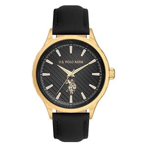 ساعة .يو.اس. بولو اسن للرجال USPA1069-07 - عرض بعقارب, سوار من الجلد - اسود