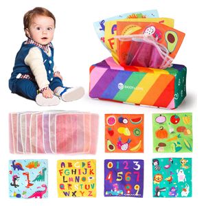  kramow Sensory Tissue Box Toy - Montessori Baby Toy - Multi color 