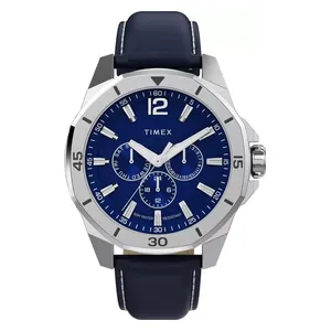  ساعة تايمكس للرجال TW2W80200 - عرض بعقارب, سوار من الجلد - اسود 