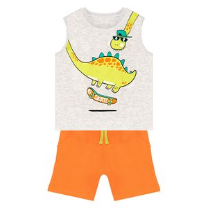 Skater Dino Boy T-shirt&Shorts Set - 2Y