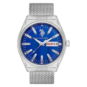 ساعة .يو.اس. بولو اسن للرجال USPA1067-05 - عرض بعقارب, سوار من الستانلس ستيل - سلفر