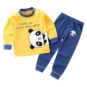  Boys Panda Pattern Pajama Set - 3-4Y 