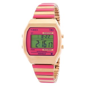 Timex Watch TW2W41600 For Women - Digital Display, Stainless Steel Band - Rose Gold