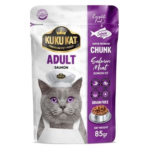 KUKU KAT Adult Chunk Salmon Cat Food - 85g