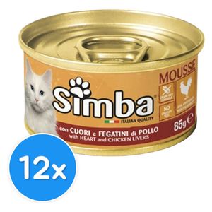 Simba Mousse with Heart and Chicken Livers Cat Food - 12 Pieces