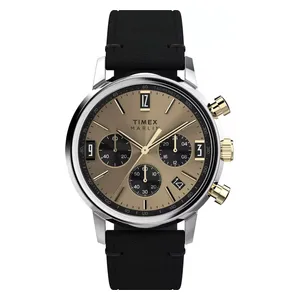 Timex Watch TW2W60300 For Men - Analog Display, Leather Band - Black