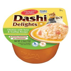  Inaba Dashi Delights Chicken with Tuna & Scallop Recipe Cat Food - 70g 