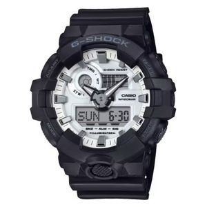  ساعة كاسيو للرجال GA-700WD-1ADR - عرض بعقارب, سوار من الراتنج - أسود 