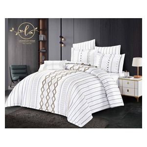 Legendary Home Summer Comforter Set, Double , 260 x 240 cm - 7 Piece - White