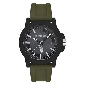  U.S. POLO ASSN. Watch USPA1029-05 For Men - Analog Display, Silicone Band - Green 
