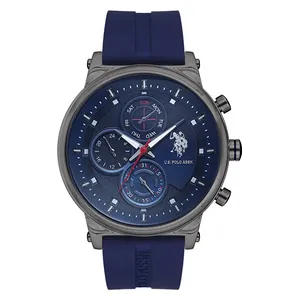 ساعة .يو.اس. بولو اسن للرجال USPA1008-05 - عرض بعقارب, سوار من السيليكون - ازرق