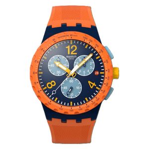 Swatch Watch SUSI400 For Unisex - Analog Display, Silicone Band - Orange 