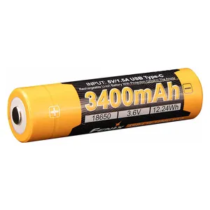  Fenix ARB-L18-3400U V3.0 - 18650 USB-C Rechargeable Battery - 3400mAh - Orange 