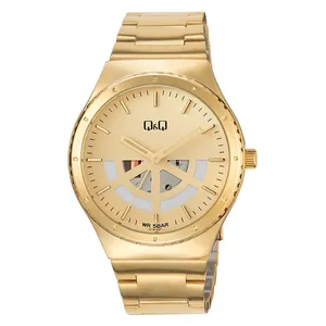Q&Q Watch Q71B-003PY For Men - Analog Display, Stainless Steel Band - Gold