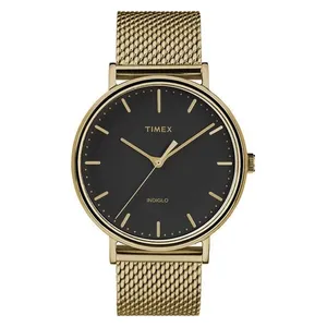 Timex Watch TW2T37300 For Men - Analog Display, Stainless Steel Band - Gold