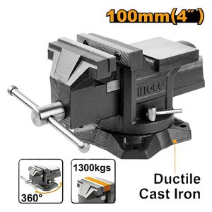 Ingco HBV084 - Heavy Duty Bench Vise with Anvil - 4 Inch - Silver 