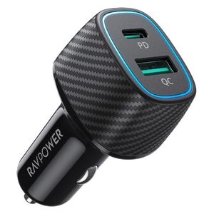  RAVPower Car Charger - 2 Port - 60W - Matt Black 