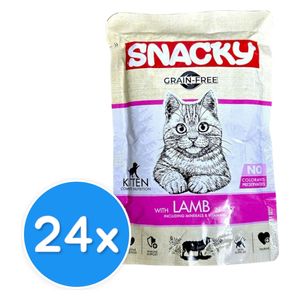  Snacky Kitten Lamb in Jelly Cat Food - 24 Pieces 